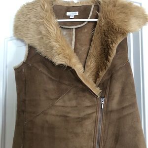 Faux suede/fur vest